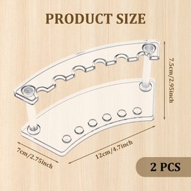 Quilax 2Pcs Pen Holder Stand for Desk, Clear Pen Display Stand Pen Holder with 6 Slots, Makeup Brush Stand Rack Pen Stand Storage, Eyebrow Pencil Organizer for Home Office School Store Use