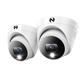 Night Owl Add On Wired 4K HD Indoor/Outdoor Deterrence Dome Cameras with 2-Way Audio (2 Pack)