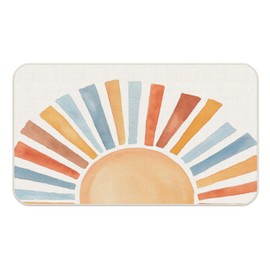 Udinaz Boho Door Mat, Boho Sunshine Doormat Outdoor Indoor Entrance, Retro Sunshine Welcome Mats for Camper Outside Entryway Porch, Sun Bath Mat, 17x30 Inches