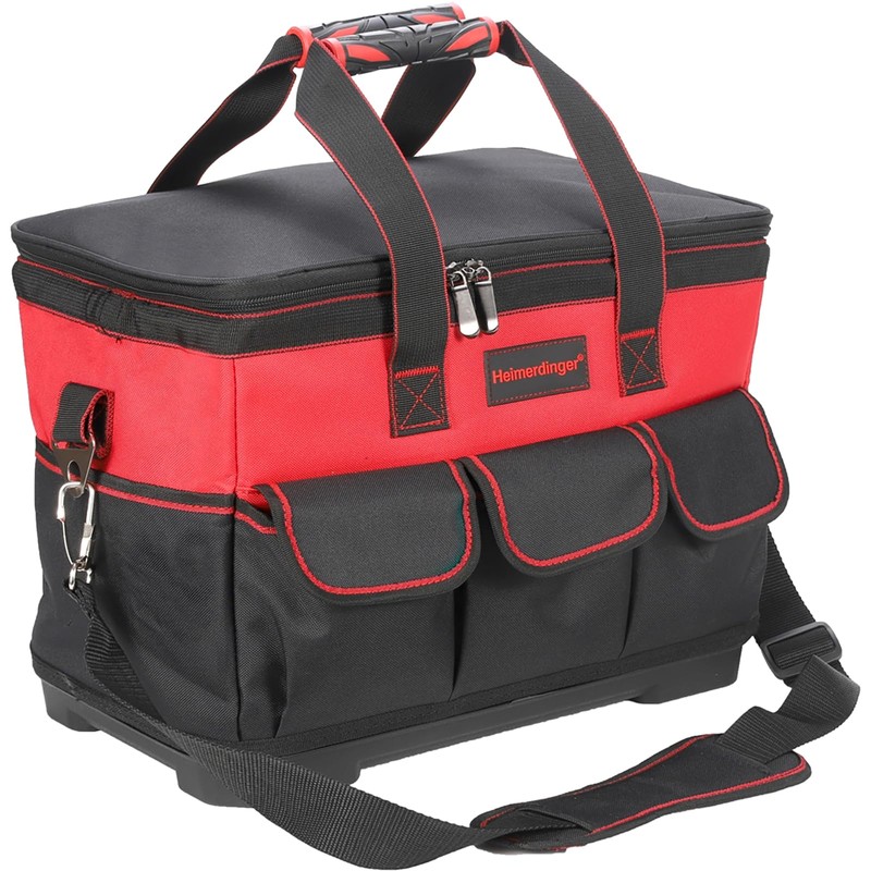 17 Inch Tool Bag with Adjustable Shoulder Strap,Wide Mouth Tool