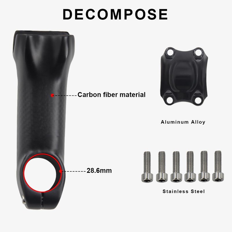 Alfa Pasca MTB Stem 31.8 Bicycle Stem Carbon 3K Matt