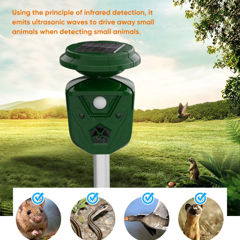 360° Solar Power and USB Charging Waterproof Dog Repellent Ultrasonic