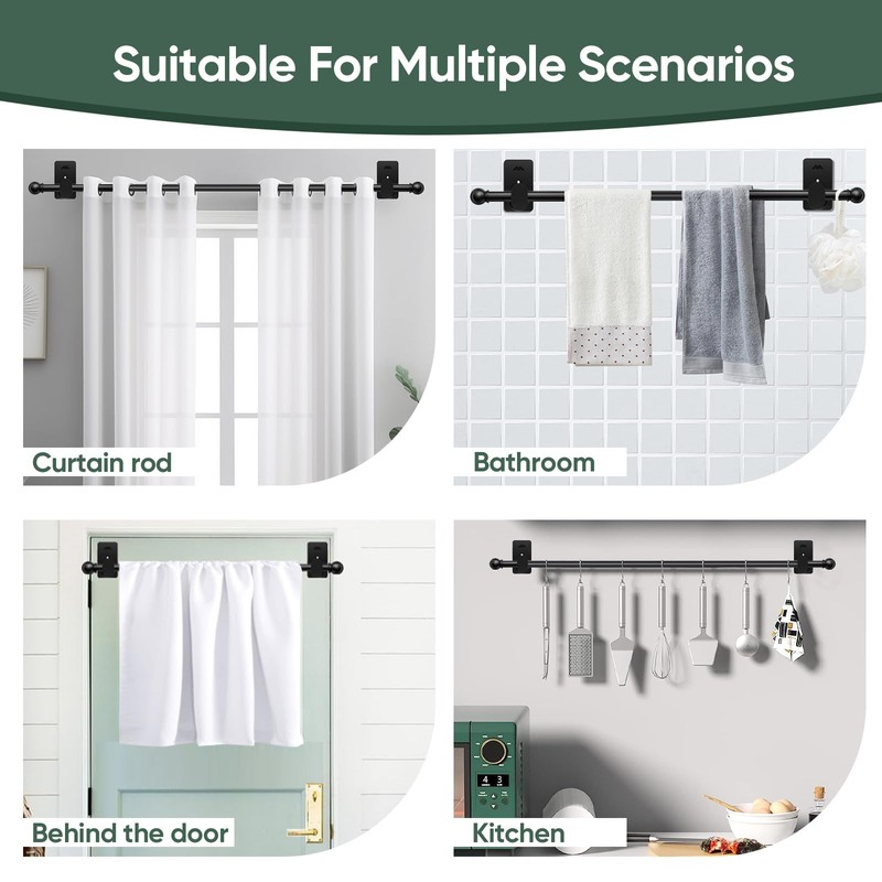 ZNONOX Curtain Rods No Drilling for Windows 30 to 90