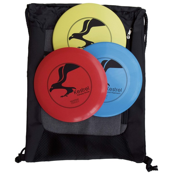 Kestrel Disc Golf Beginner Set Bundle | 3 Discs + Bag | Includes Fairway Driver, Mid-Range and Putter
