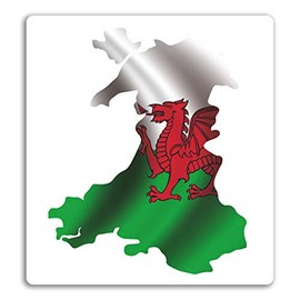 2 x 10cm Wales Map Vinyl Stickers - Flag Welsh Fun Sticker Laptop Luggage #18096 (10cm Tall)