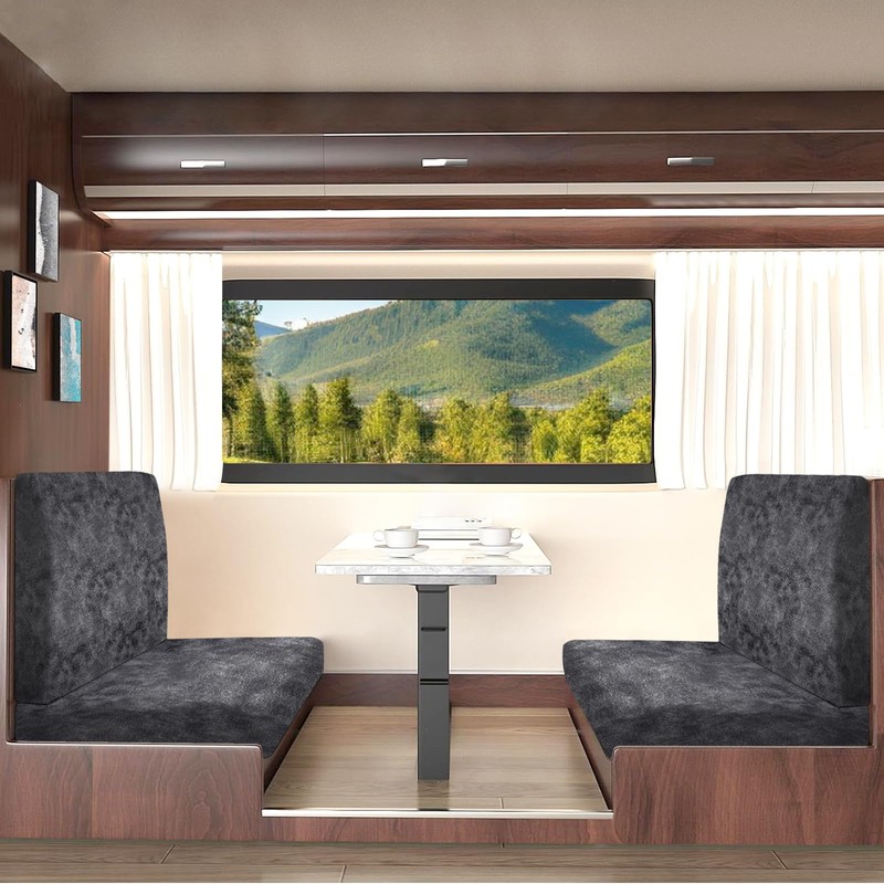 ANARACHON Leather Look RV Camper Dinette Cushion Covers, Washable RV