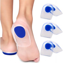 3 Pares Taloneras de Gel para Hombre y Mujer, Plantillas de Gel para Talón Reutilizables, Almohadilla de Silicona para Talón en Forma de U, Plantillas para Aumentar la Altur Invisible, Taloneras para Fascitis Plantar, Tenditis de Aquiles, Espolón de Taló