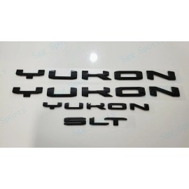 GMC 4PCS GMC 2021-2023 Yukon Yukon XL Doors Rear Gloss Black YUKON SLT Emblem Letter