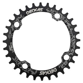 Round Oval 104BCD 32T 34T 36T 38T Narrow Wide Chainring Single Chainring for 6/7/8/9/10/11/12-Speed (Round Black, 32T)