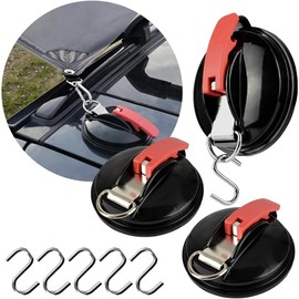 TMR.Breath G Car Side Tarp Suction Cup Set of 3 Sun Shade Tent Camping Hooks Included Vacuum Type Easy Installation and Removal