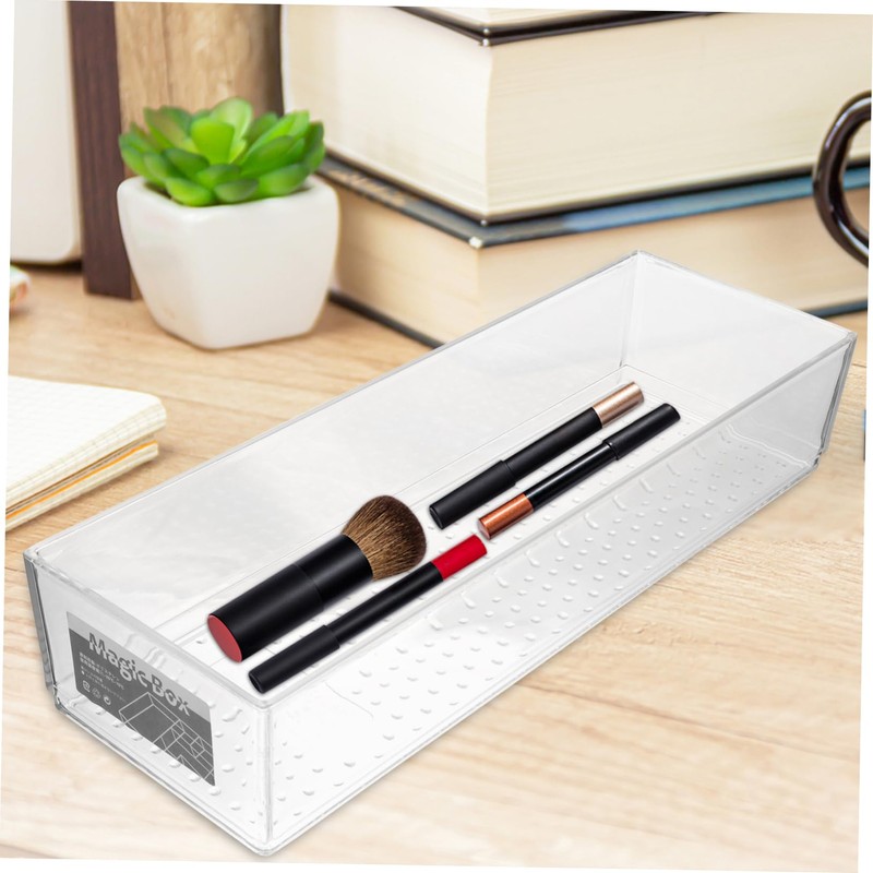 WOONEKY Desk Drawer Organizer Storage Container Translucent for Makeup Kitchen