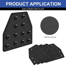 IMETRX 8pcs 2040 T Corner Bracket Joining Plate T Slotted Accessories 12-Hole 2040 Hardware Connector 2040 with T Nuts and Screws Black