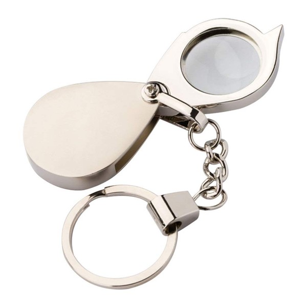 Magnifying Keychain Portable Foldable 15X Metal Magnifier Keychain for Reading