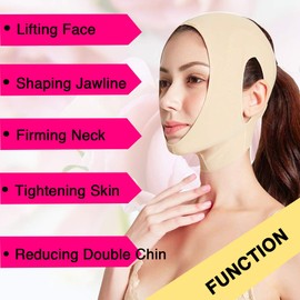Reusable Chin Slimming Strap Face Lift Tape V Line Lifting Face Mask Double Chin Reducer Face Neck Slimmer Jawline Shaper Anti Snoring Snore Stopper (L)