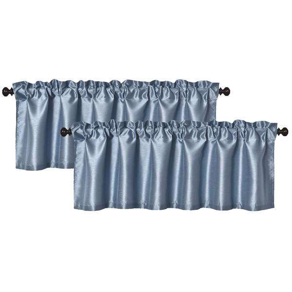 Aiking Home (Pack of 2) Solid Faux Silk Window Valance,