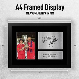 HWC Trading FR A4 Robbie Fowler & Gary McAllister Liverpool Gifts Printed Signed Autograph Picture for Football Fans and Supporters - A4 Framed