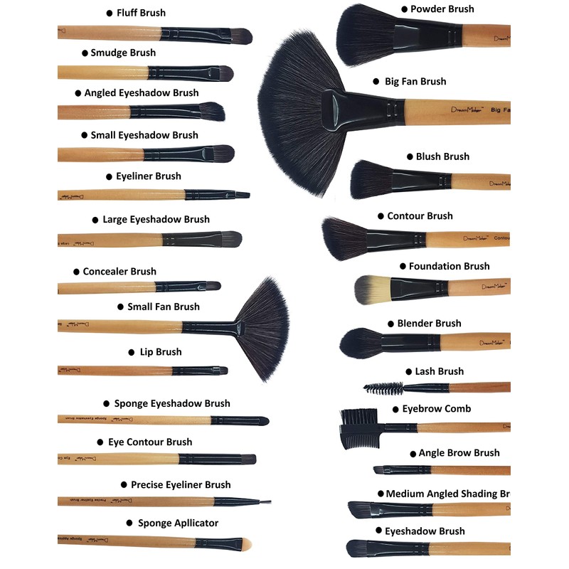 Dream Maker Makeup Brush Set (Bamboo) -24 Piece