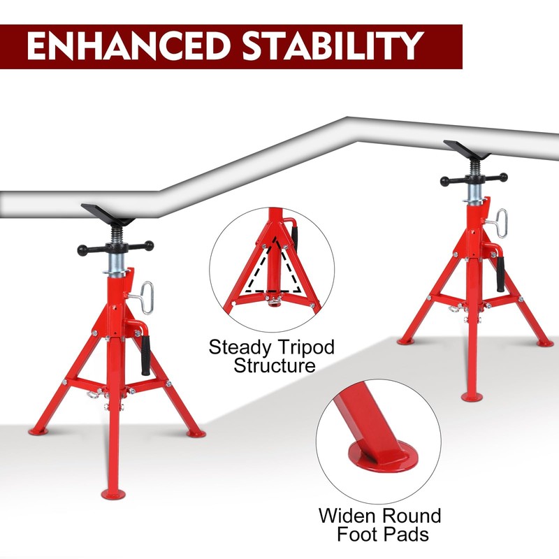 DEXSO V Head Pipe Jack Stand,28-52 Inch Adjustable Height, Foldable