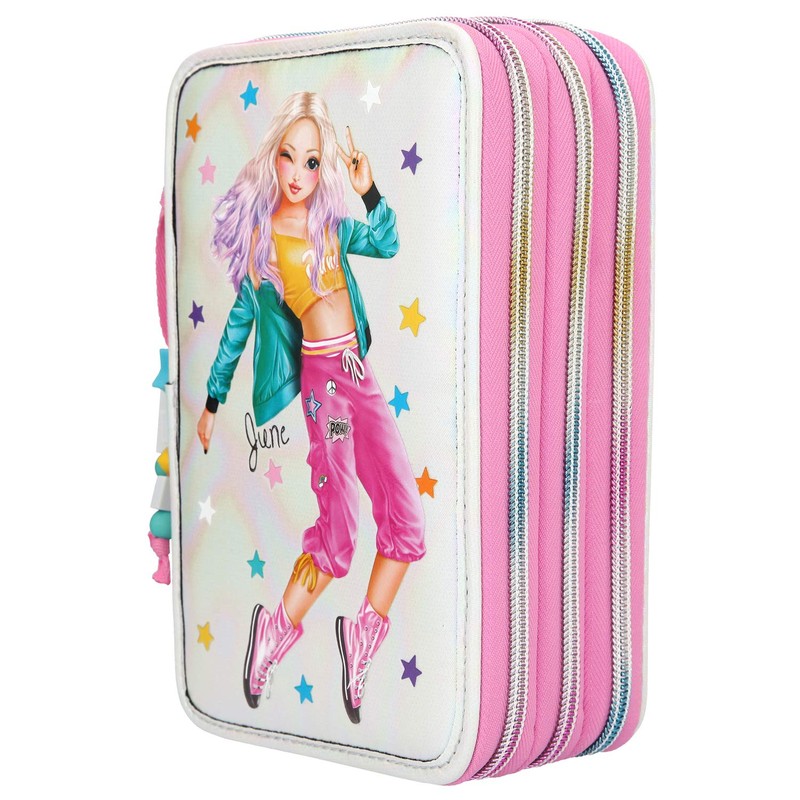 Depesche 10829 Pencil Case with 3 Zips and Pens by