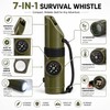 7-in-1 Survival Whistle Tool for Camping – Compact Compass, LED