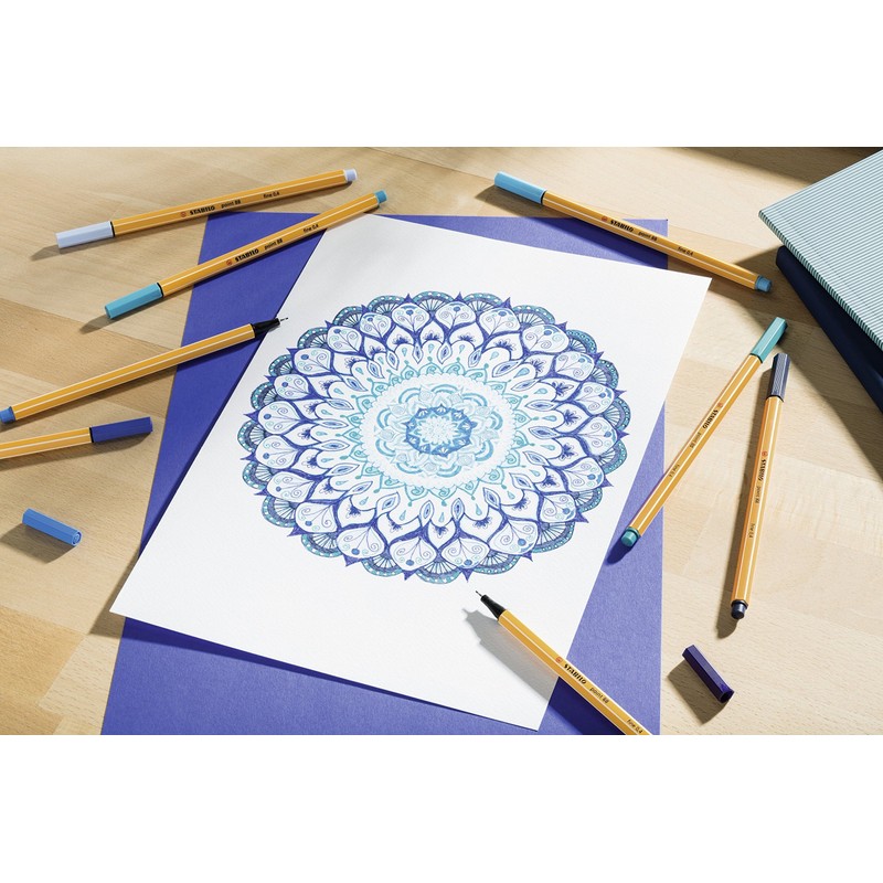 Fineliner - STABILO point 88 Box of 10 Medium Cold