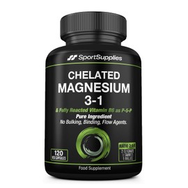 Triple Chelated 3-1 Magnesium Complex (Glycinate, Malate & Taurate) with Vitamin B6 (as P-5-P) – Muscle, Energy & Nervous System Support