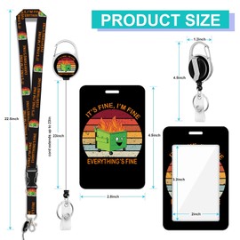 Bqmte ID Badge Holder with Lanyard, Cute Retractable Badge Reel Card Holder ID Name Tag Lanyard Vertical Protector Cover Case Bage Clips for Women Kid Nurses Doctor Students (Fireboxs)