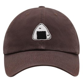 JPAK Onigiri Premium Dad Hat Embroidered Cotton Baseball Cap Riceball Sushi Brown