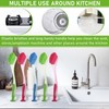 6 Pack Long Handled Dish Brush,Dishwashing Brush with Suction Cup,Multi