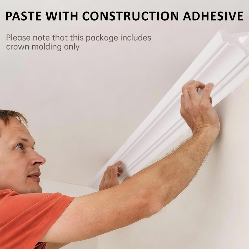 10 Pack 39.37"(Total 32.8 Ft) Ceiling Crown Molding with LED