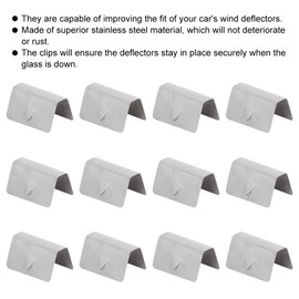KIMISS Clips de Deflector de Viento, 12 Piezas de Canal de Deflector de Lluvia de Viento de Coche Clips de retención de fijación de Acero Inoxidable Aptos para HEKO G3 + Vent Visor Clips