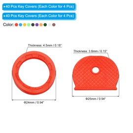 PATIKIL Key Cover & Key Cap Set with 80 Tags and Identifier Cover Key Head Protector Key Accessories Vintage Office Plastic Rubber 10 Colors