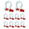 QWORK 3/8" Galvanized Screw Pin Anchor Shackles, 10 Pack D-Ring