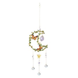 Hanging Crystal Suncatchers with Butterflies, Hanging Garden Suncatchers