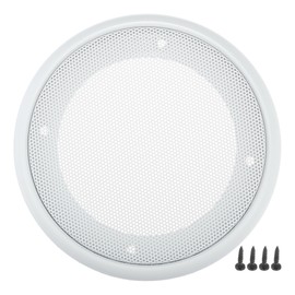 X AUTOHAUX 4" Speaker Grills Cover Mesh Round with Mounting Screws Iron ABS White - Pack of 1