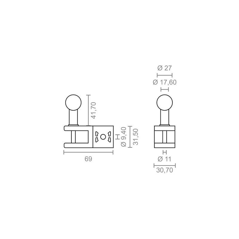 MICEL - 92541 – Railing Holder Set for Awnings, Includes