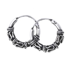 NKlaus 925 Silver Pair or Single Earrings Celtic Creole Gothic Celtic Ear Piercing 12 mm 5040, Sterling Silver
