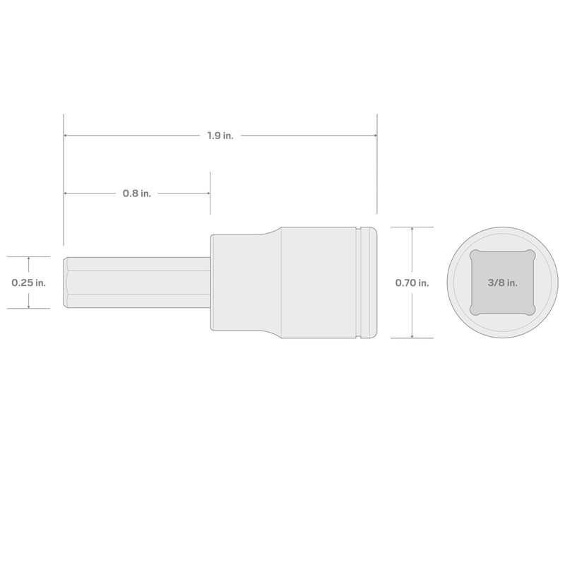 TEKTON 3/8 Inch Drive x 9/64 Inch Hex Bit Socket