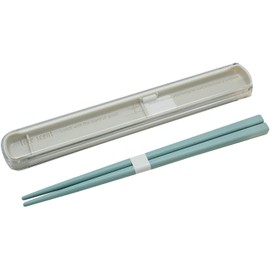 OSK HS-16 Lunch Box, For Lunch Box, Quote Lid and Chopsticks Case Set, Blue, 7.6 inches (19.3 cm), Sliding, No Crunching, Made in Japan
