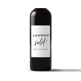 New Home Wine Label | Gift from Realtor | Sold! | Housewarming Gift | New Home Owner | Moving Away Gift | Realtor Gift | Going Away Party