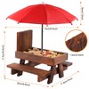 Squirrel Feeder Picnic Table with Umbrella, Wooden Squirrel Feeders for