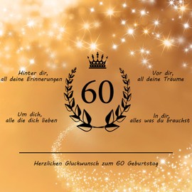 Brmeday 60 Geburtstag Frau Mann LED Flaschenlicht, Geldgeschenke Verpackungen Nachtlicht, Geschenke zum 60.Geburtstag Tischdeko