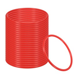 PATIKIL 5.1 Inch Plastic Ring-Toss Rings for Bottles, 24 Pack Carnival Rings Plastic Hoops for Speed and Agility Practice Outdoor Party Favor, Red