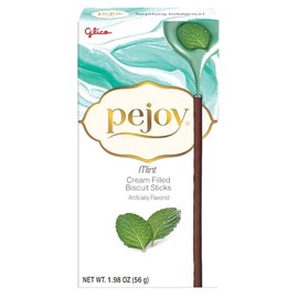 Glico Pejoy Mint Cream Filled Cocoa Biscuit Sticks, 1.98 oz (Pack of 10)