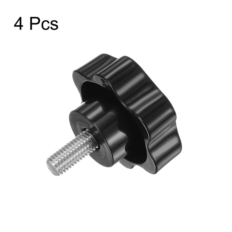 sourcing map 4pcs Star Knobs M8 x 16mm 304 Stainless