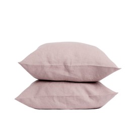 My Linen Home Cushion Cover, 40 x 40 cm, Linen, Set of 2, High-Quality Pillowcase in Dusty Rose, 100% Stonewashed Linen Bed Linen, Made in the EU, Hypoallergenic and Skin-Friendly