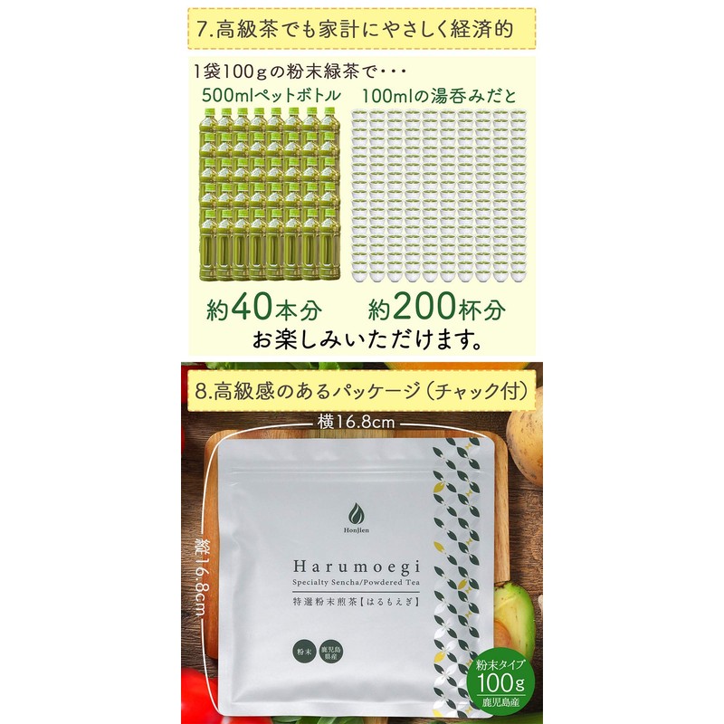 Honjien Tea Kagoshima Specialty Powdered Sencha Harumoegi 3.5 oz (100