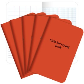 Trandraft 5 Pcs Field Book 4.6 x 7.25 Inch Thickened Surveying Engineers Field Notebook 32 Sheets 64 Pages Per Book Stiff Cover Construction Notepad for Outdoor Activities Recording(Orange Color)