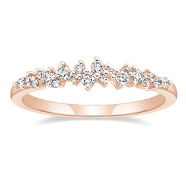 Mameloly Wedding Bands for Women Rose Gold Dainty Stackable CZ Cubic Zirconia Engagement Rings for Her Size 6.5