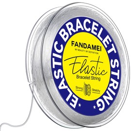 FANDAMEI 0.5mm x 70m Gummiband Für Armbänder, Elastisches Band Für Armbänder, Schnur Für Armbänder, Transparente Armband Schnur für DIY Handwerk Schmuckherstellung